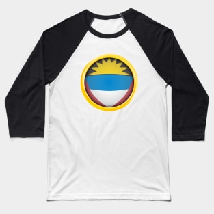 Country Flag of Antigua and Barbuda Baseball T-Shirt